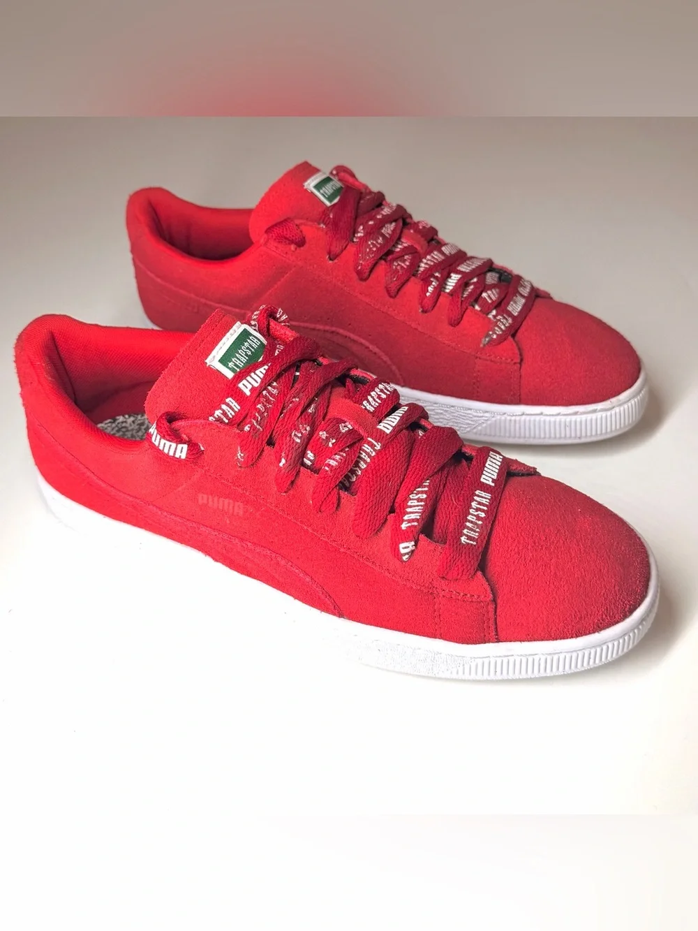 Puma Men’s Trapstar Suede Sneakers in Vibrant Red Size- 11.5